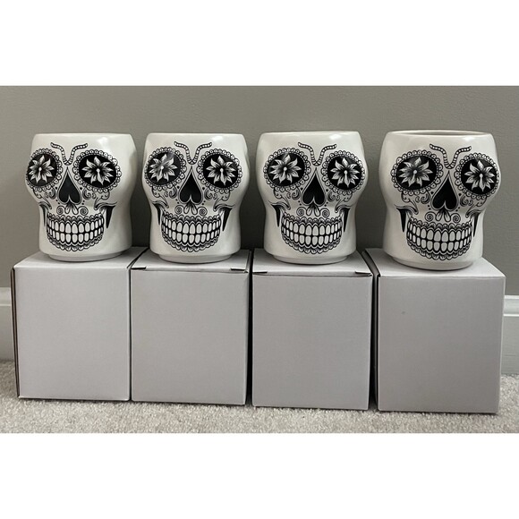 Don Julio Tequila SKULL Mugs 16oz SET OF FOUR - Picture 1 of 10